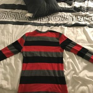 Red black and gray long sleeve thermal